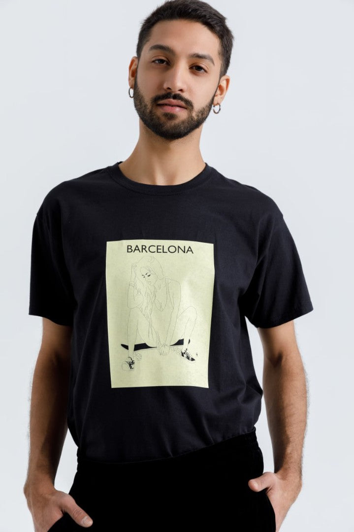 CAMISETA "BARCELONA" NEGRA